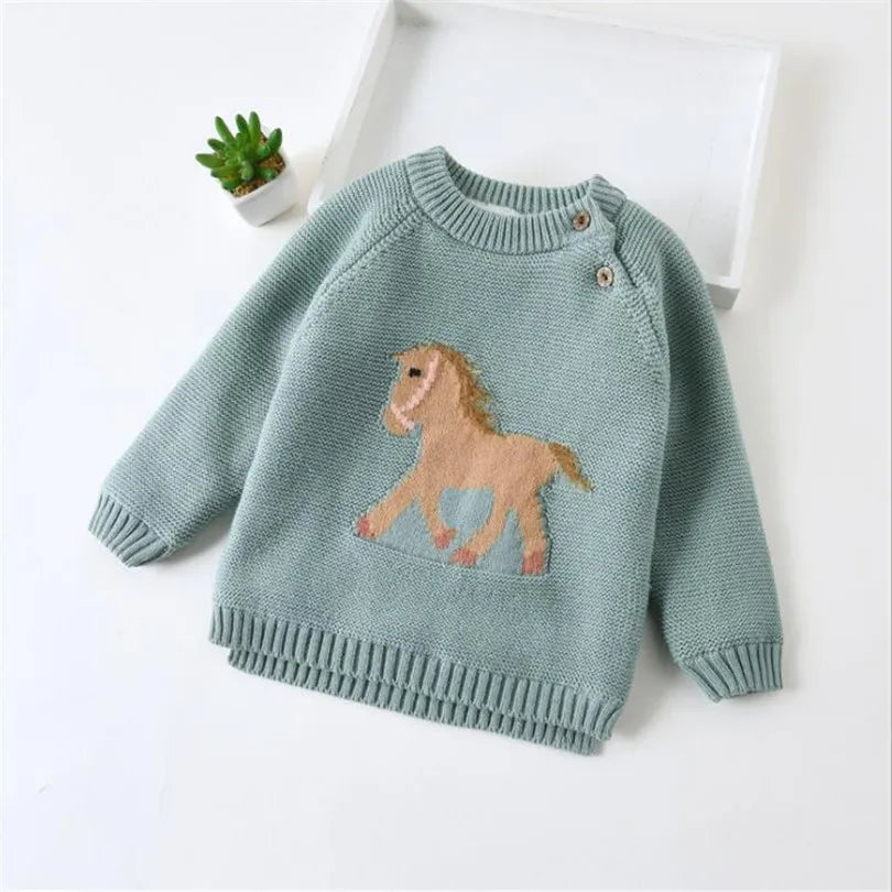 Green Fleeced Knitted Jumper