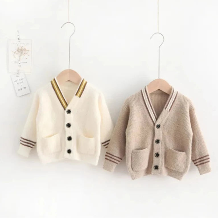 White and Beige Cardigan