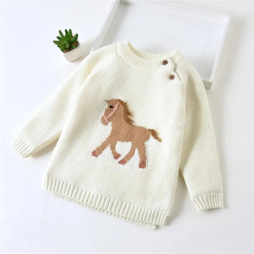 White Fleeced Knitted Jumper