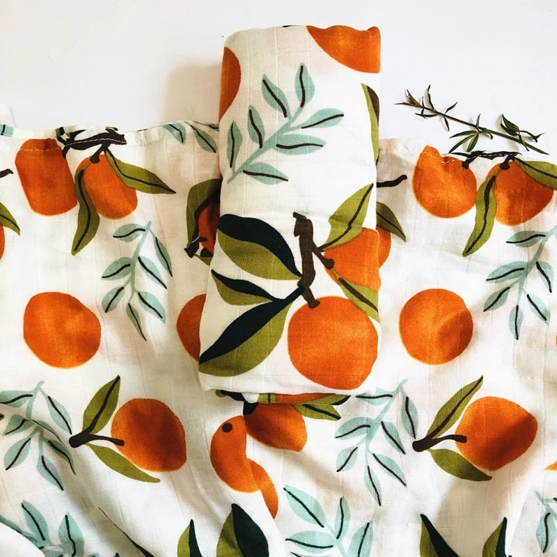 orange print muslin