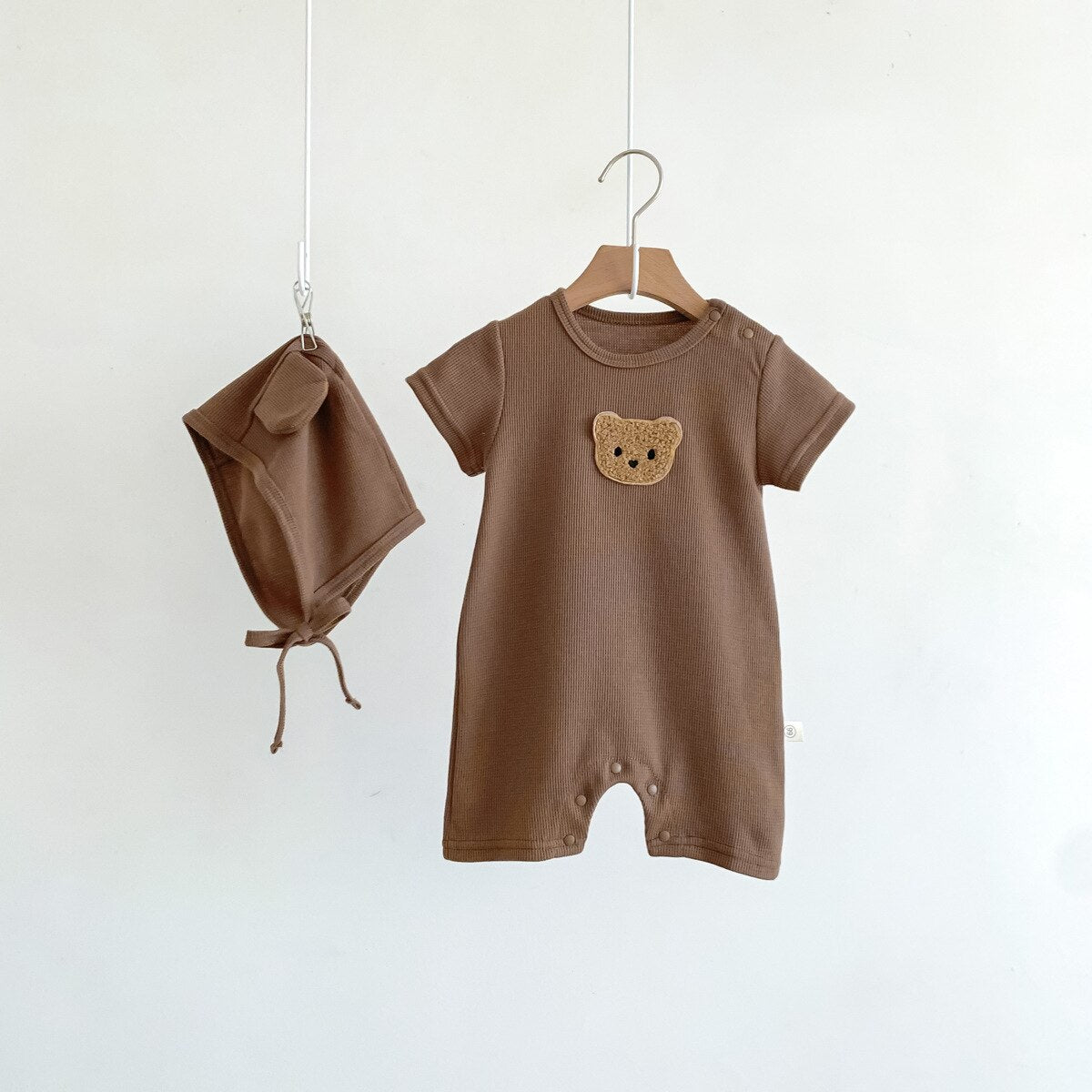 short sleep romper with hat