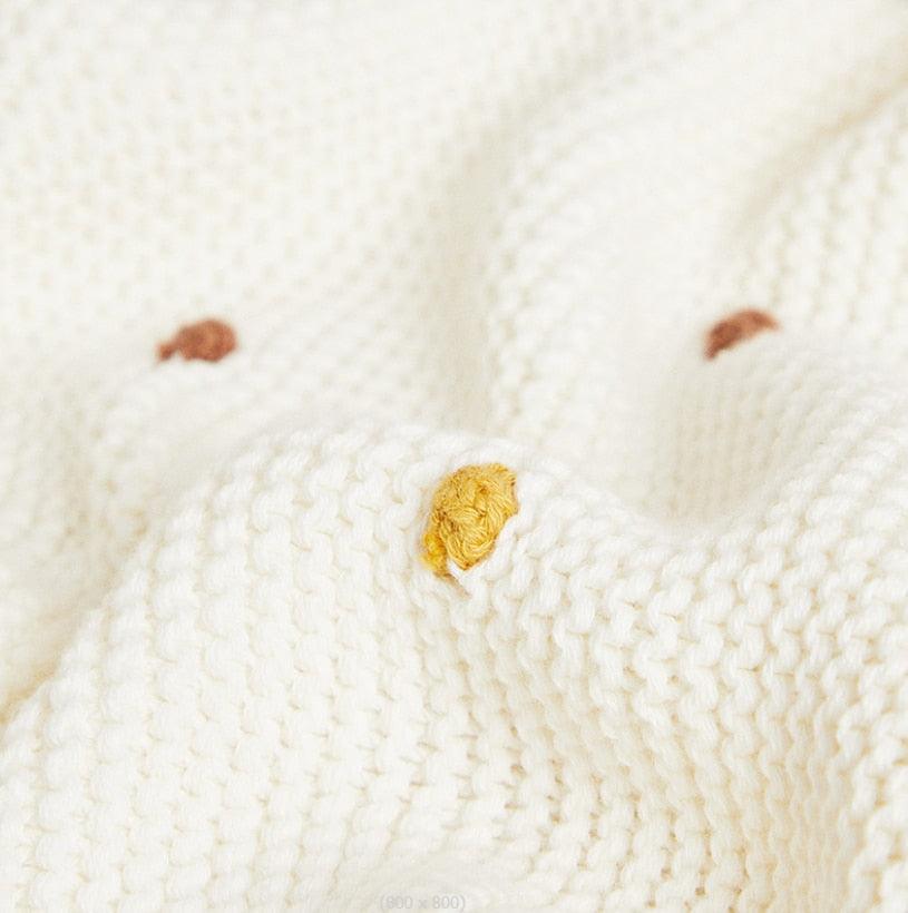 Nordic Pompom Knitted Blanket - Nature Baby Store